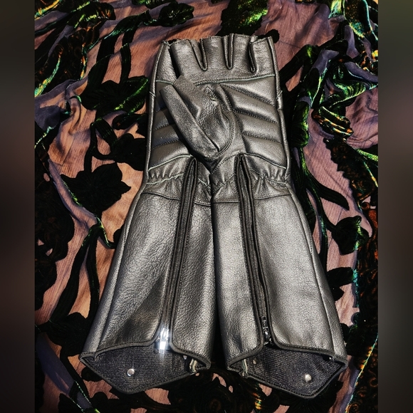 Verillas Leather Razorpine Gauntlets Fingerless Gloves XXL - Picture 4 of 6